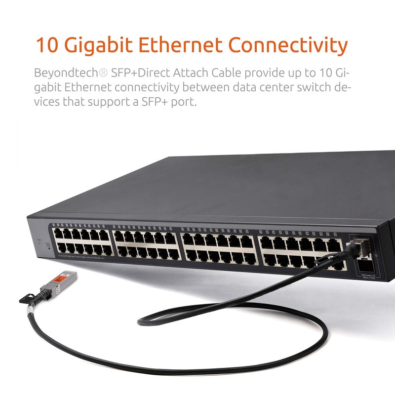 BEYONDTECH 10G SFP+ Direct Attach Cable â€“ 30 AWG Twinax LSZH 10Gb Ethernet Switch Network DAC Cables â€“ SFP+ DAC Cable PureGigabit Series â€“ 1m (3.3ft) - Image 5